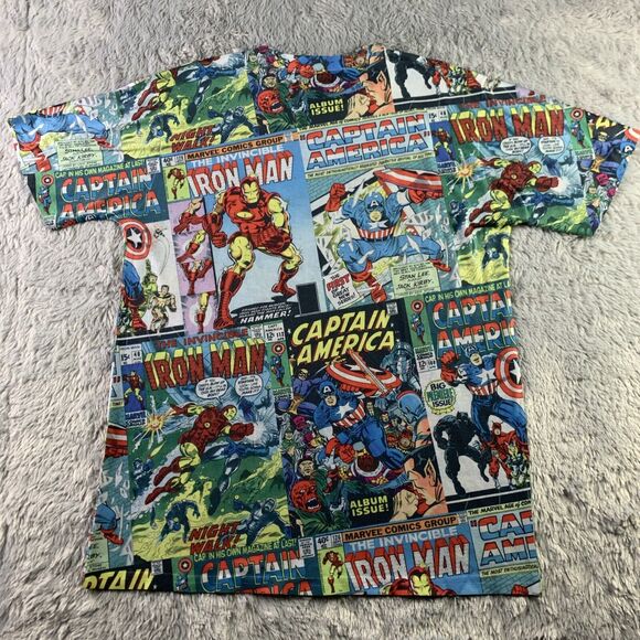 Marvel Comics Shirt Mens Medium All Over Print AOP Comic Book Covers Iron Man - Picture 6 of 6